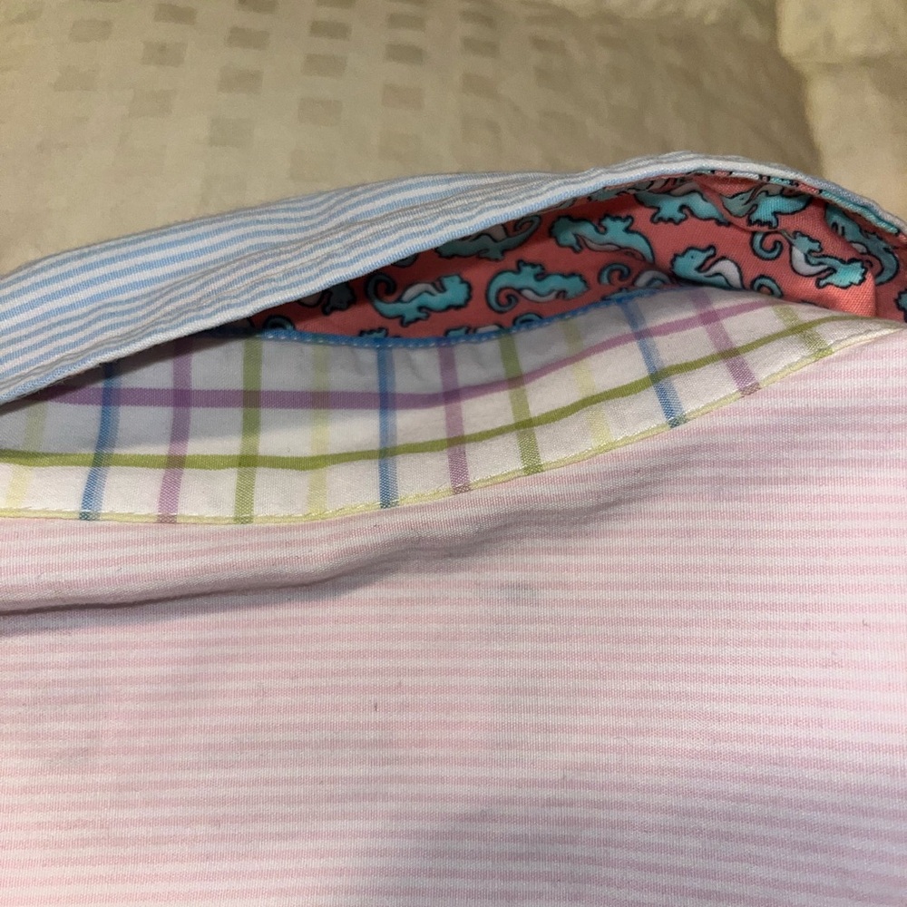 Vineyard Vines Mixed Media Striped Button-Up Shirt size 6 100% cotton - Picture 5 of 10